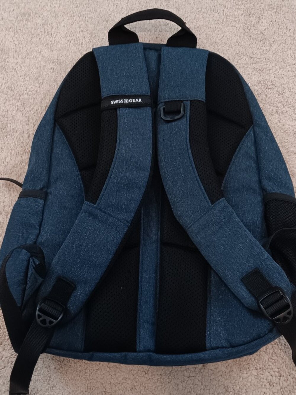 SwissGear Laptop Backpack Heathered Blue Denim Travel School Bag Tech Pack - Picture 6 of 10